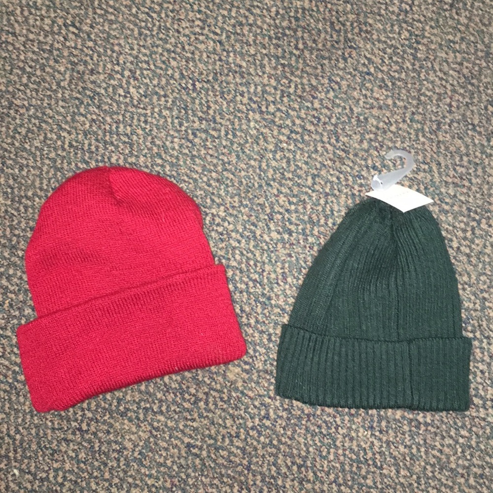 NEW BEANIES GREEN AND RED